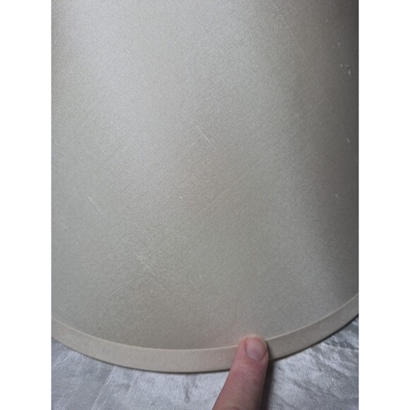 Vintage Restoration Hardware Ivory Silk Drum Roll With Slant Shade 8 1/2" T - Picture 14 of 16